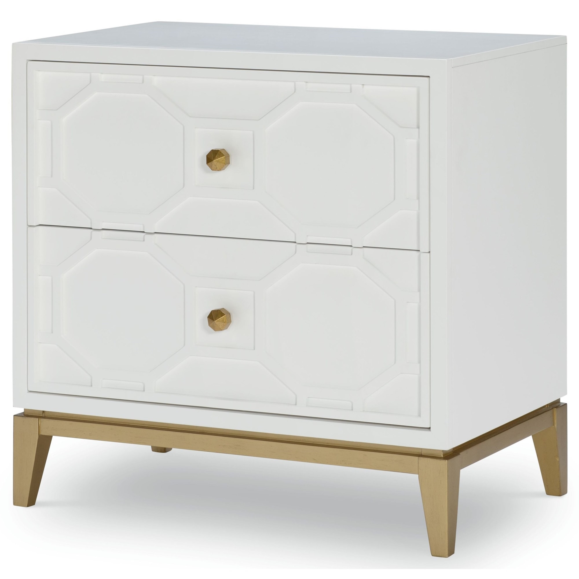 Rachael Ray Home Chelsea 978131003 2Drawer Nightstand with Outlet and